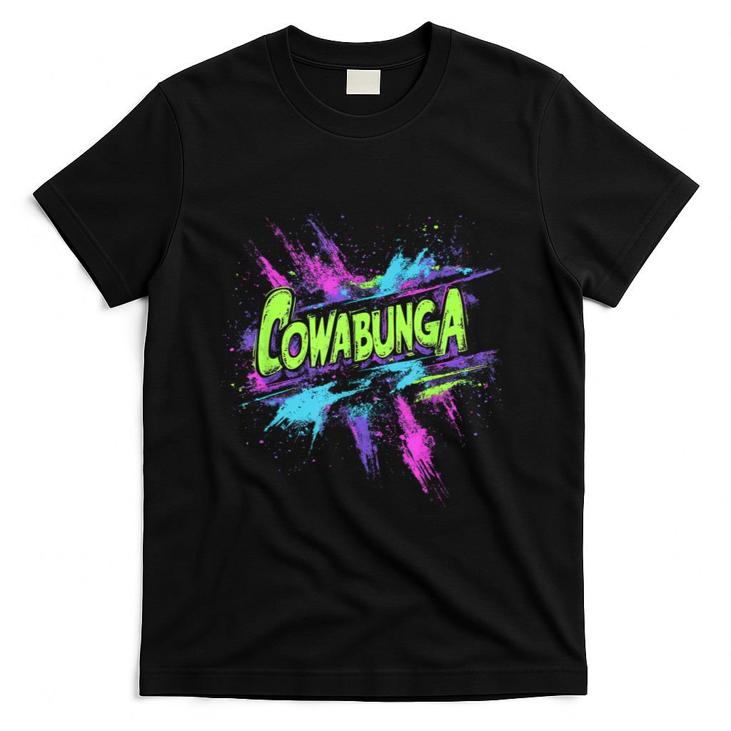Retro Nostalgia - Cowabunga Retro 80s 90s Nostalgia Slang Grunge Art T-Shirt