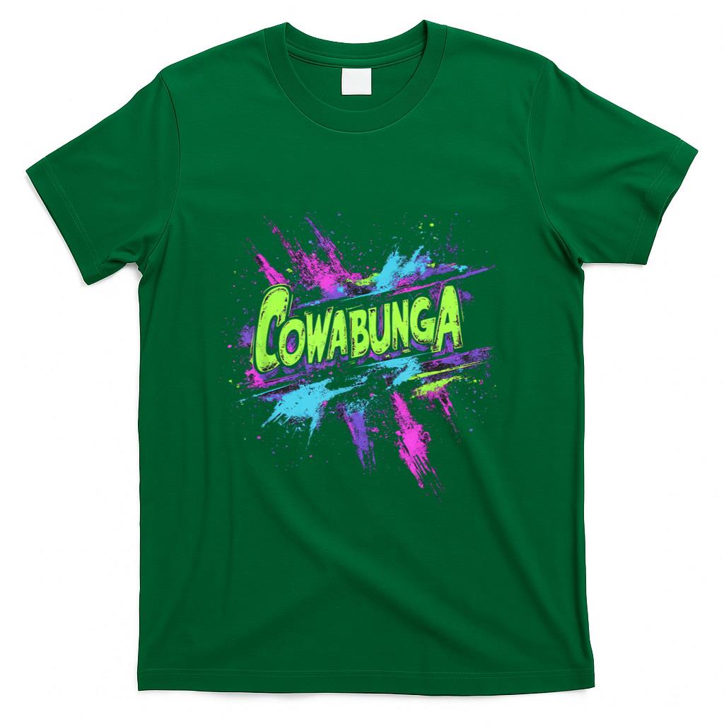 Retro Nostalgia - Cowabunga Retro 80s 90s Nostalgia Slang Grunge Art T-Shirt