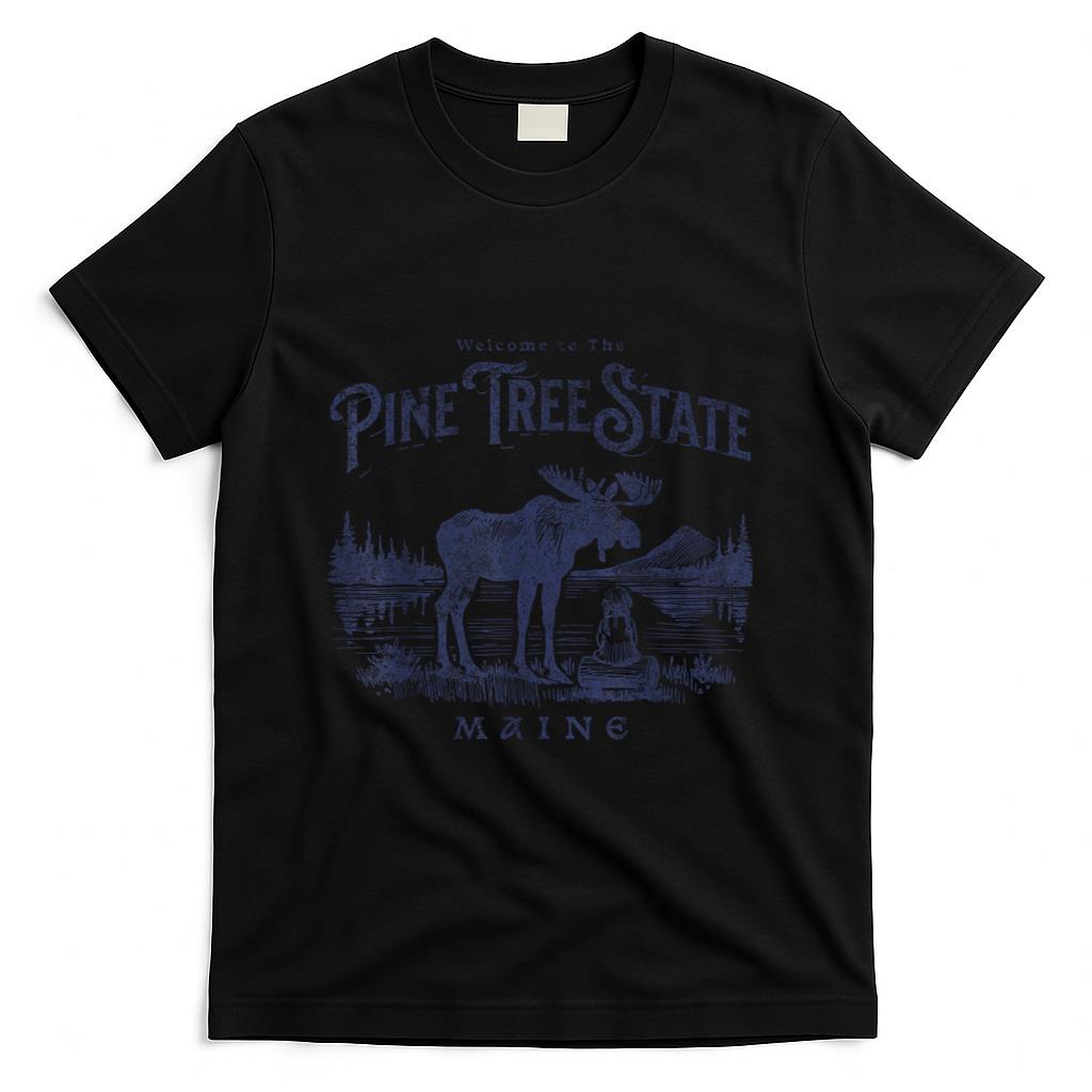 Retro Nostalgia - Vintage Maine Retro State Parks US Travel Hiking Graphic T-Shirt