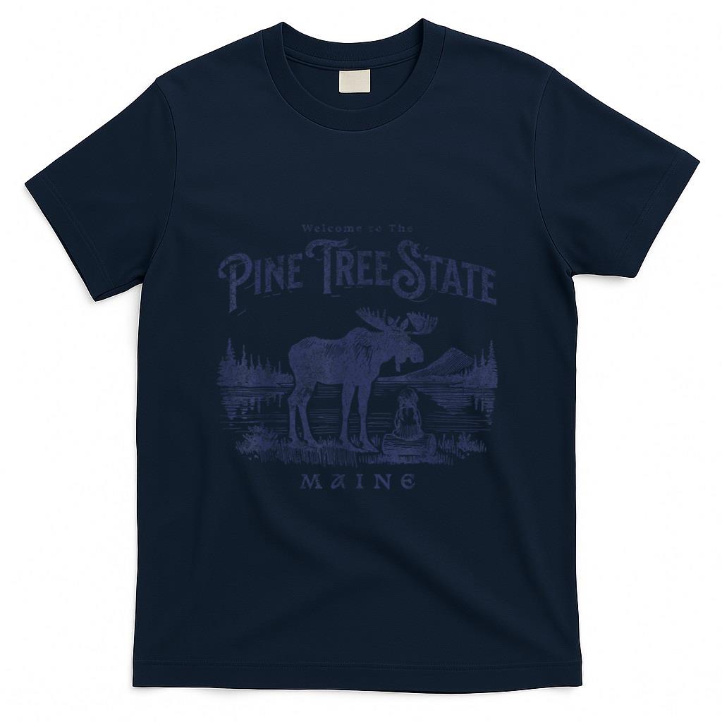 Retro Nostalgia - Vintage Maine Retro State Parks US Travel Hiking Graphic T-Shirt