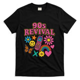 Retro Nostalgia - Y2K 90s Revival Retro Nostalgia Rainbow Butterfly Flower Premium T-Shirt