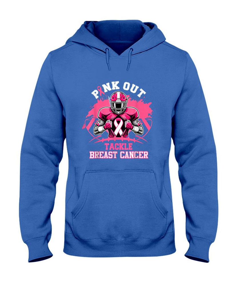 Pink Out Tackle Breast Cancer Awareness American Football T-Shirt_2