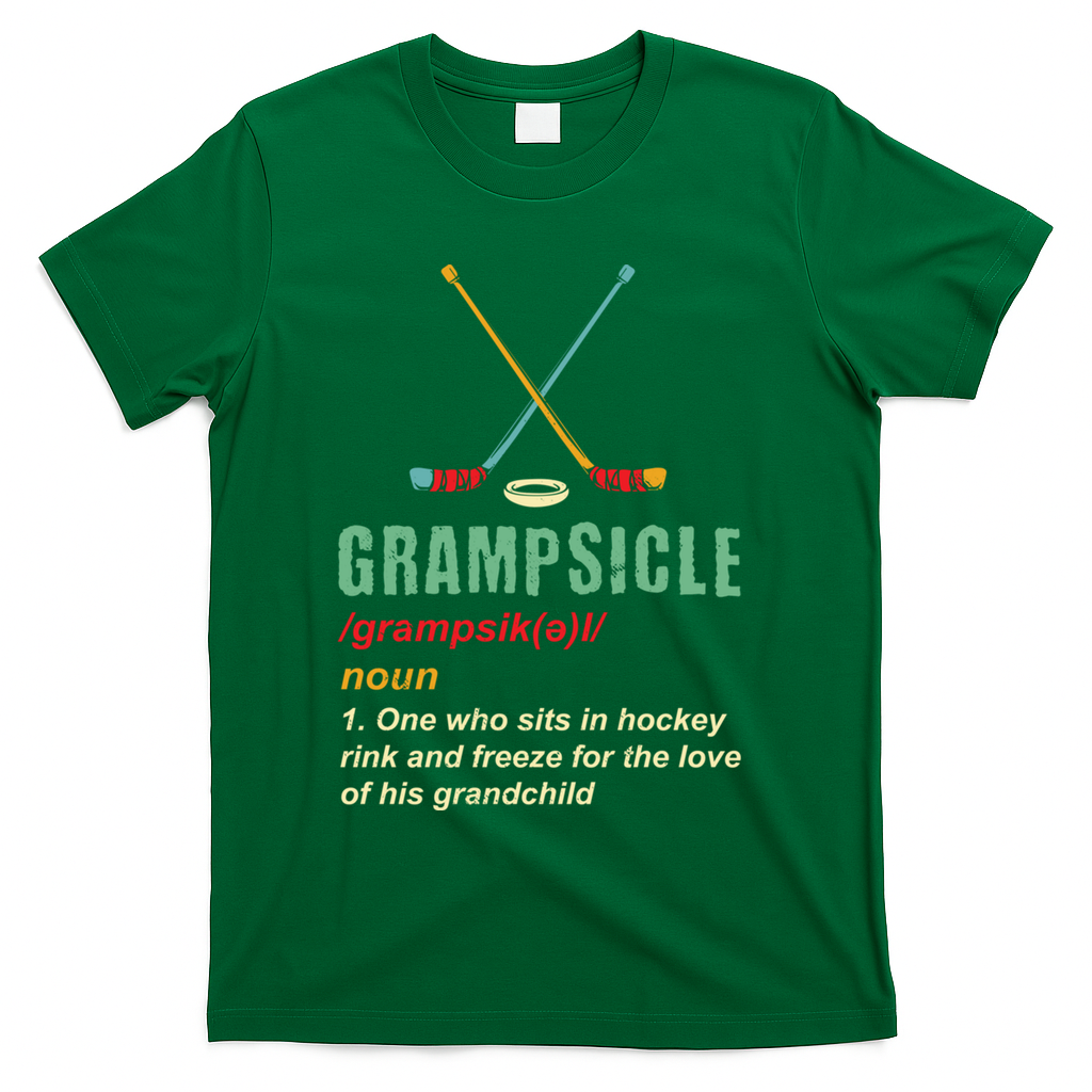 Grampsicle Hockey Grandpa Gift Grandfather Ice Hockey Stick Cute Gift T-Shirt