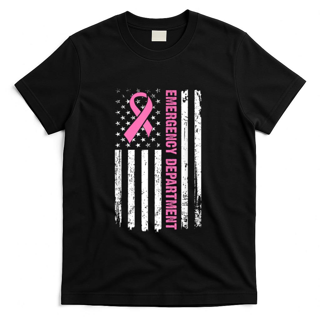 Emergency Department Breast Cancer Awareness Nursing Nurse T-Shirt