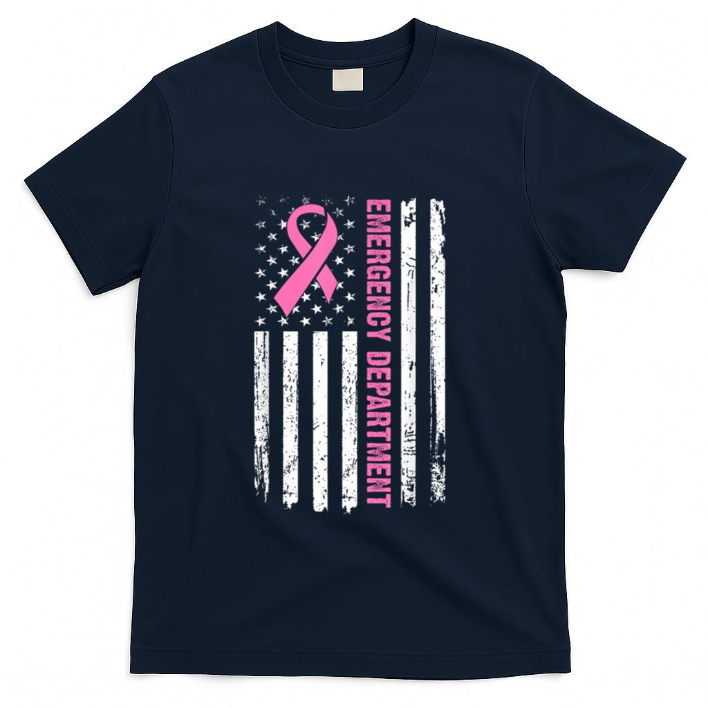 Emergency Department Breast Cancer Awareness Nursing Nurse T-Shirt