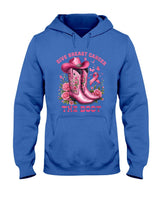 Womens Give Breast Cancer The Boot Cowgirl Cancer Awareness Ribbon V-Neck T-Shirt