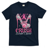 Crush Breast Cancer Awareness Bling Pink Ribbon High Heel T-Shirt