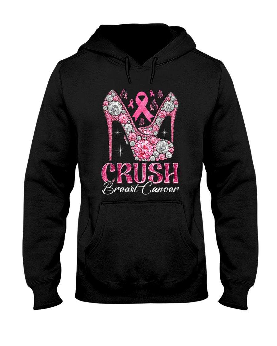 Crush Breast Cancer Awareness Bling Pink Ribbon High Heel T-Shirt