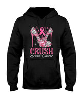 Crush Breast Cancer Awareness Bling Pink Ribbon High Heel T-Shirt
