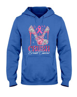Crush Breast Cancer Awareness Bling Pink Ribbon High Heel T-Shirt