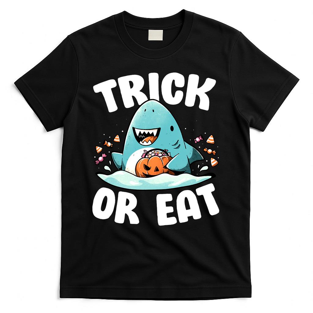 Trick or Eat - Dark Funny Shark Halloween Gift Classic T-Shirt
