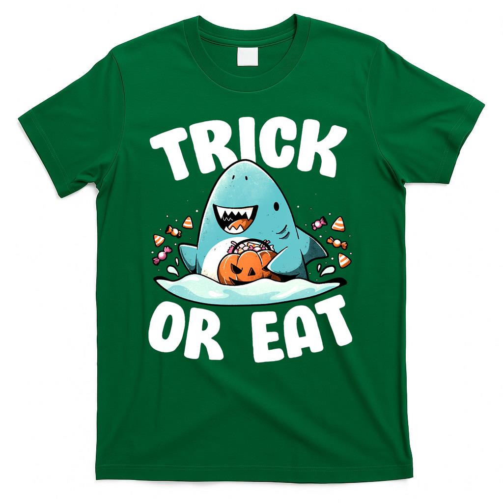 Trick or Eat - Dark Funny Shark Halloween Gift Classic T-Shirt