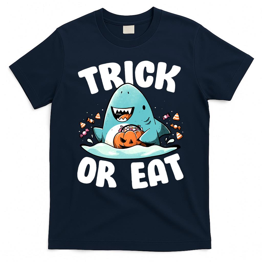 Trick or Eat - Dark Funny Shark Halloween Gift Classic T-Shirt