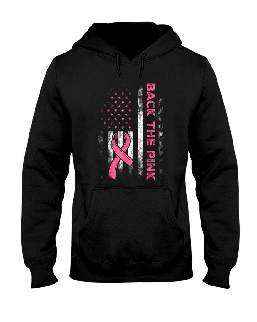 Back The Pink Us Flag Breast Cancer Awareness Women Men Kids T-Shirt