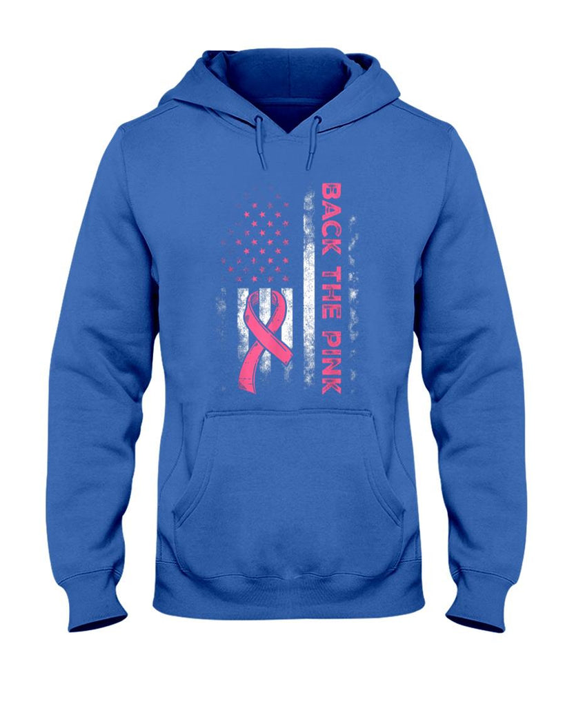 Back The Pink Us Flag Breast Cancer Awareness Women Men Kids T-Shirt