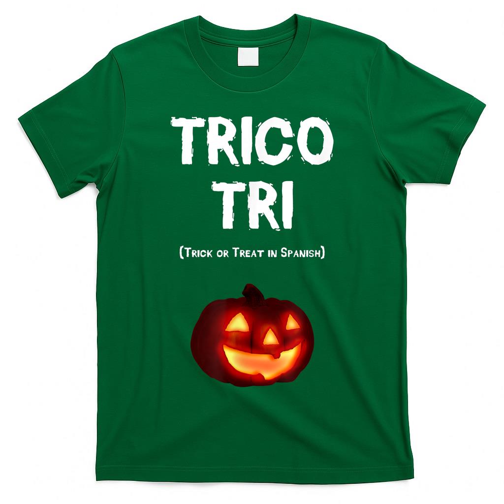 Trico Tri Trick or Treat in Spanish T-Shirt