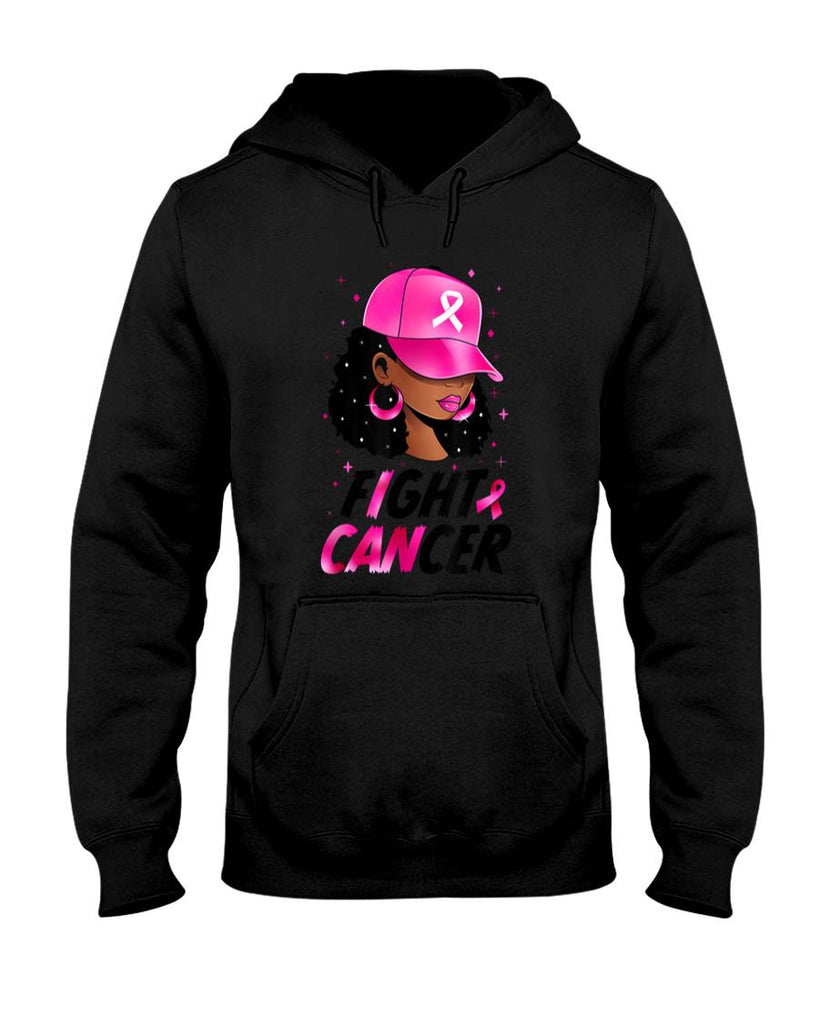 Black Girl Black Woman Breast Cancer Awareness Pink Ribbon T-Shirt