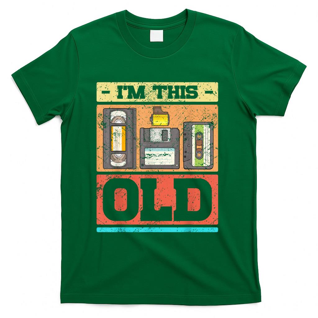 Retro Nostalgia - I'm This Old Funny Retro VHS Floppy Cassette Design T-Shirt