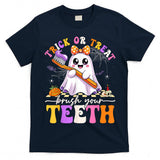 Funny Ghost Boo Halloween Trick Or Treat Brush Your Teeth T-Shirt