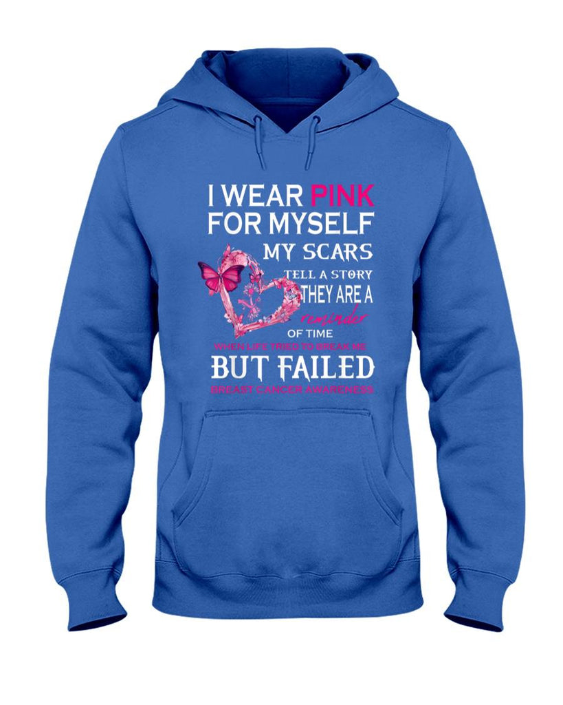 I Wear Pink For Myself My Scars But Failed Breast Cancer Tee T-Shirt