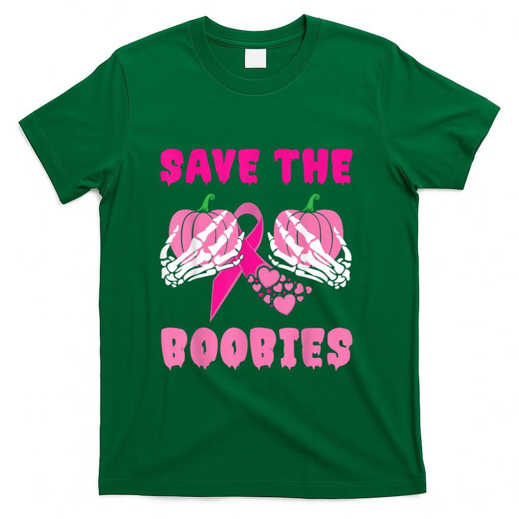 Skeleton Hands Save The Boobies Breast Cancer Awareness T-Shirt