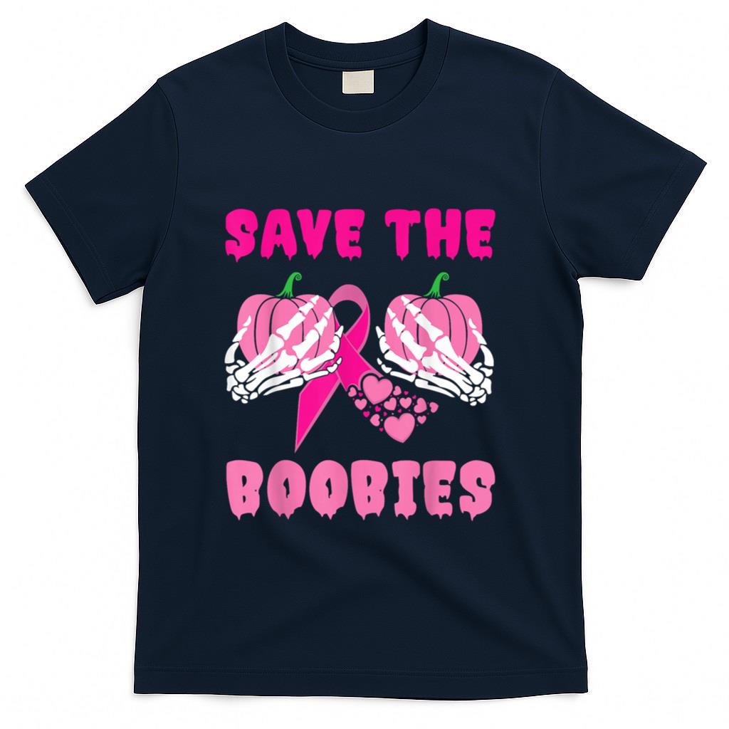 Skeleton Hands Save The Boobies Breast Cancer Awareness T-Shirt