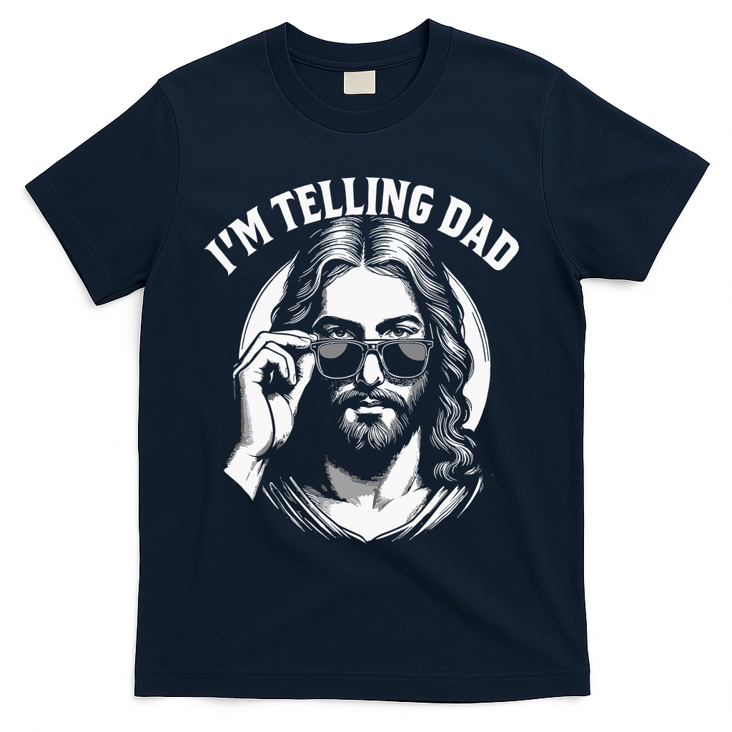 Im Telling Dad Funny Religious Christian Jesus Meme T-Shirt