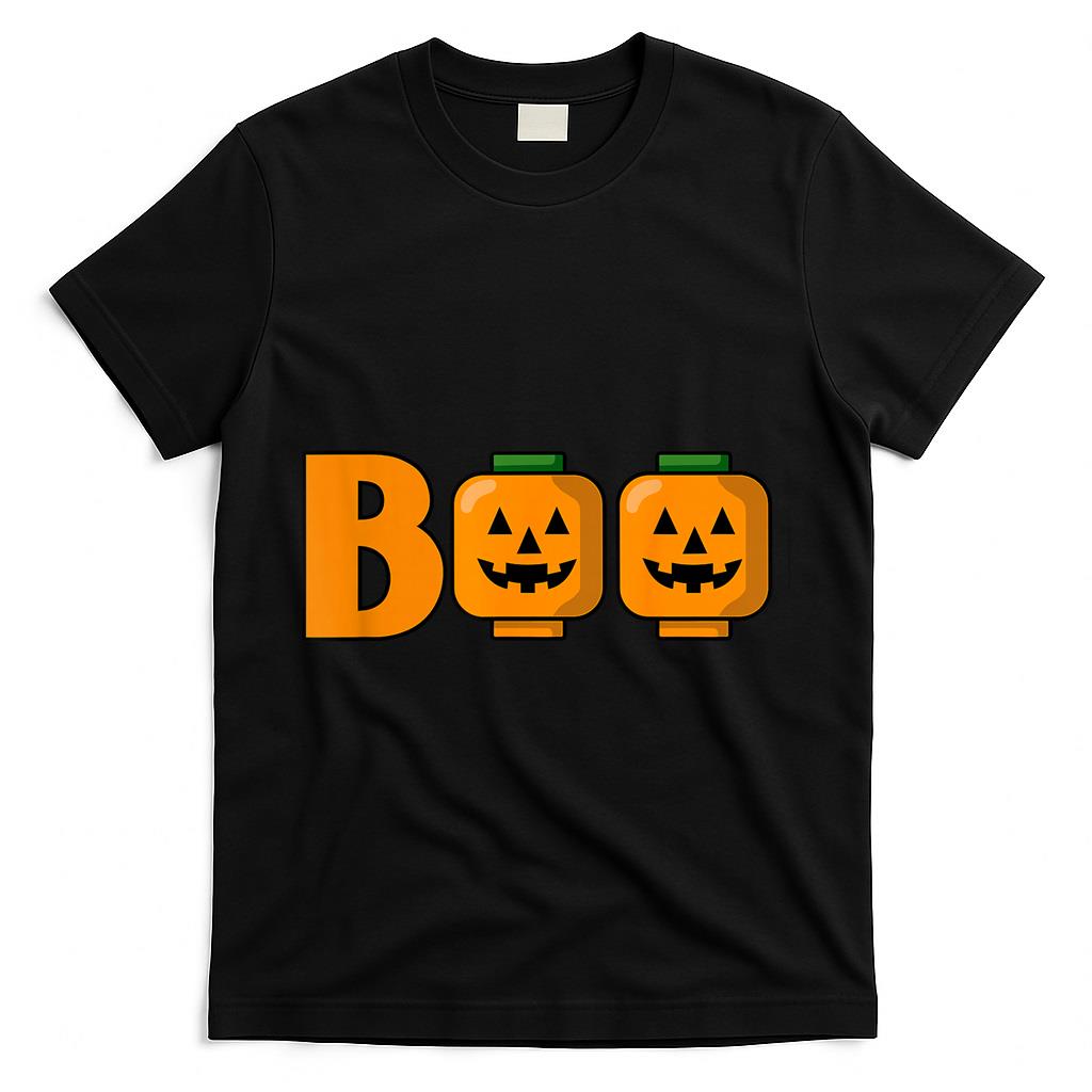 Building Bricks Halloween Boo Pumpkin Heads Brick Or Treat T-Shirt