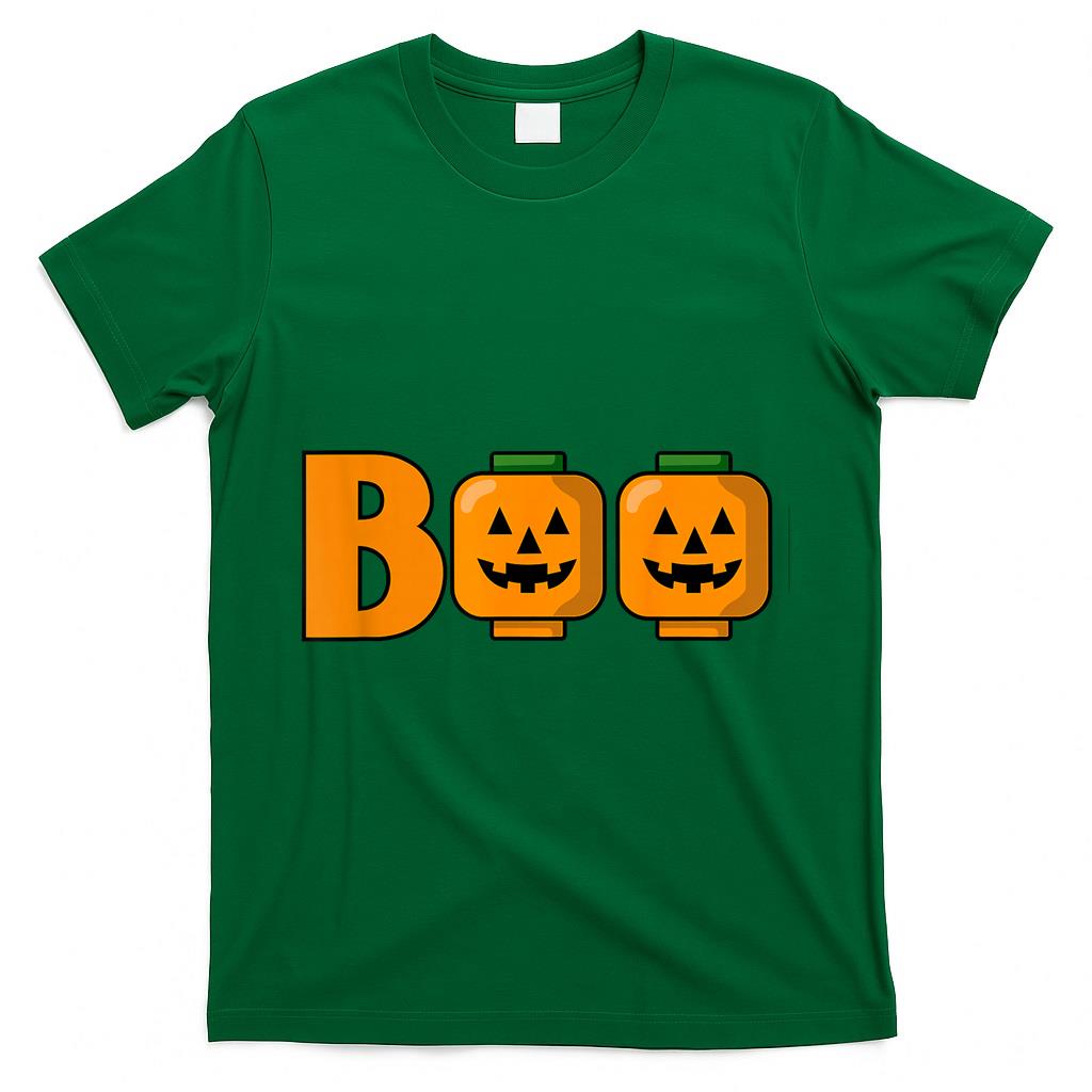 Building Bricks Halloween Boo Pumpkin Heads Brick Or Treat T-Shirt
