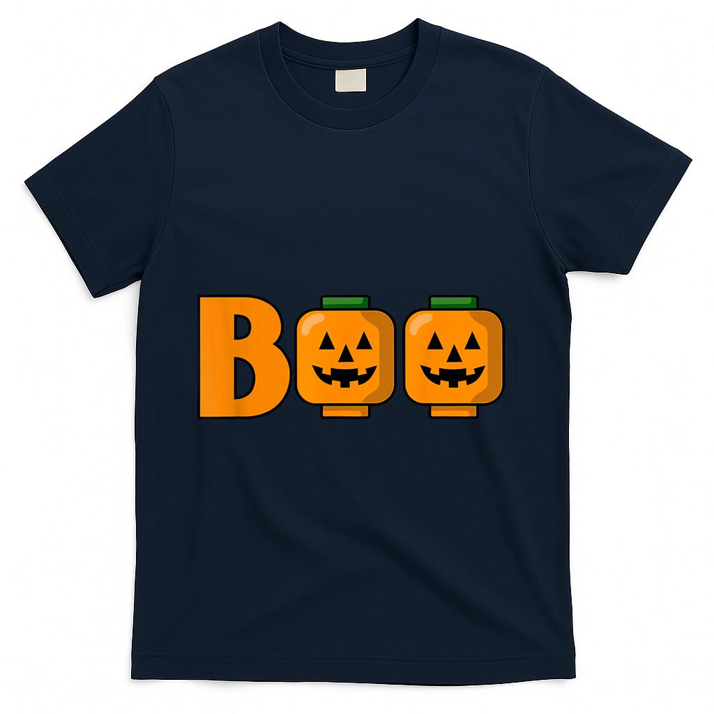 Building Bricks Halloween Boo Pumpkin Heads Brick Or Treat T-Shirt