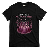 in October We Wear Pink Witch Halloween Breast Cancer Women Long Sleeve T-Shirt