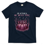 in October We Wear Pink Witch Halloween Breast Cancer Women Long Sleeve T-Shirt