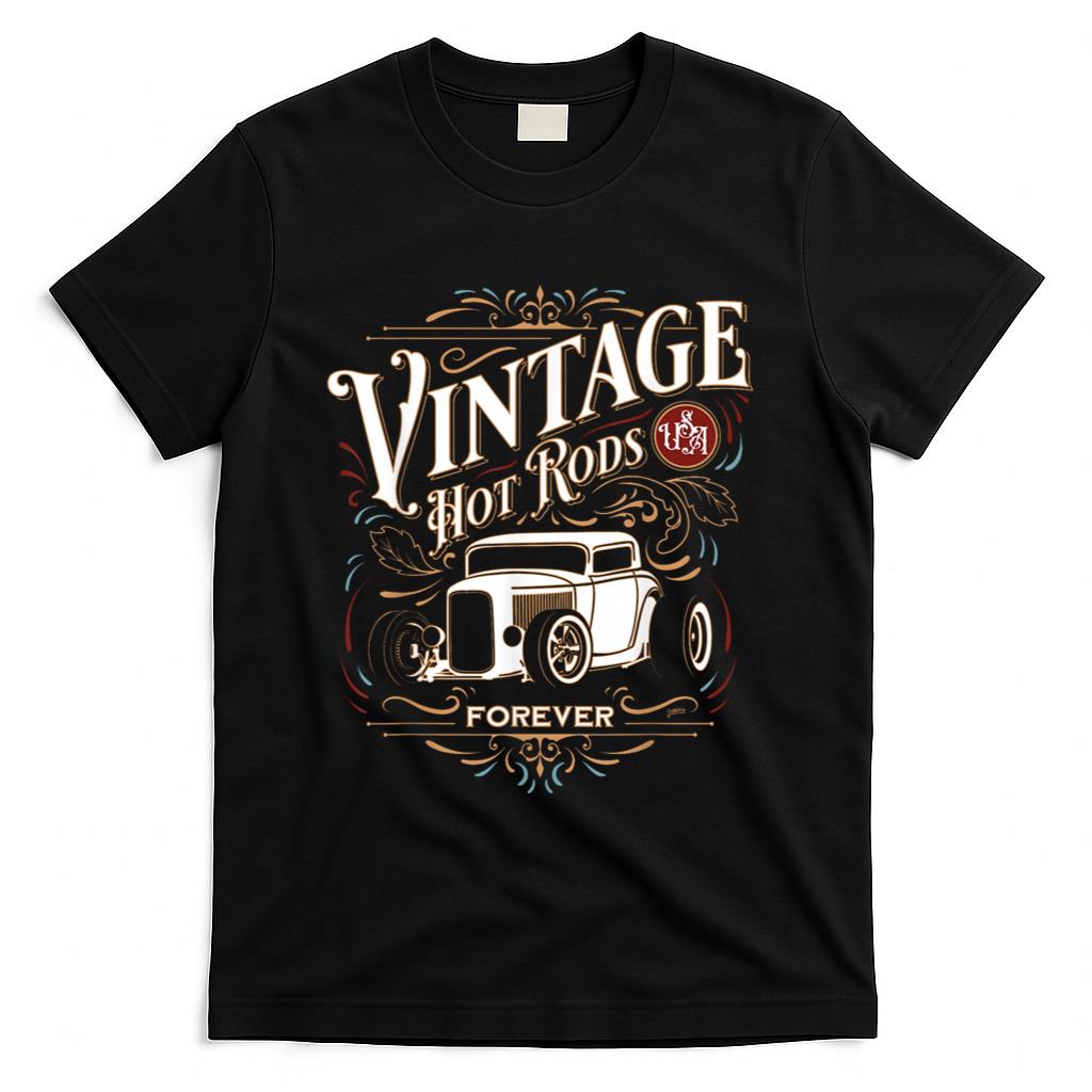 Retro Nostalgia - Vintage Hotrods USA Forever Classic Car Nostalgia Design T-Shirt