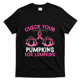 Check Your Pumpkins Breast Cancer Awareness Halloween Women T-Shirt_2