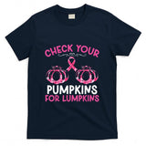 Check Your Pumpkins Breast Cancer Awareness Halloween Women T-Shirt_2