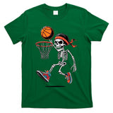 Creepy Skeleton Playing Basketball Halloween Trick or Treat T-Shirt