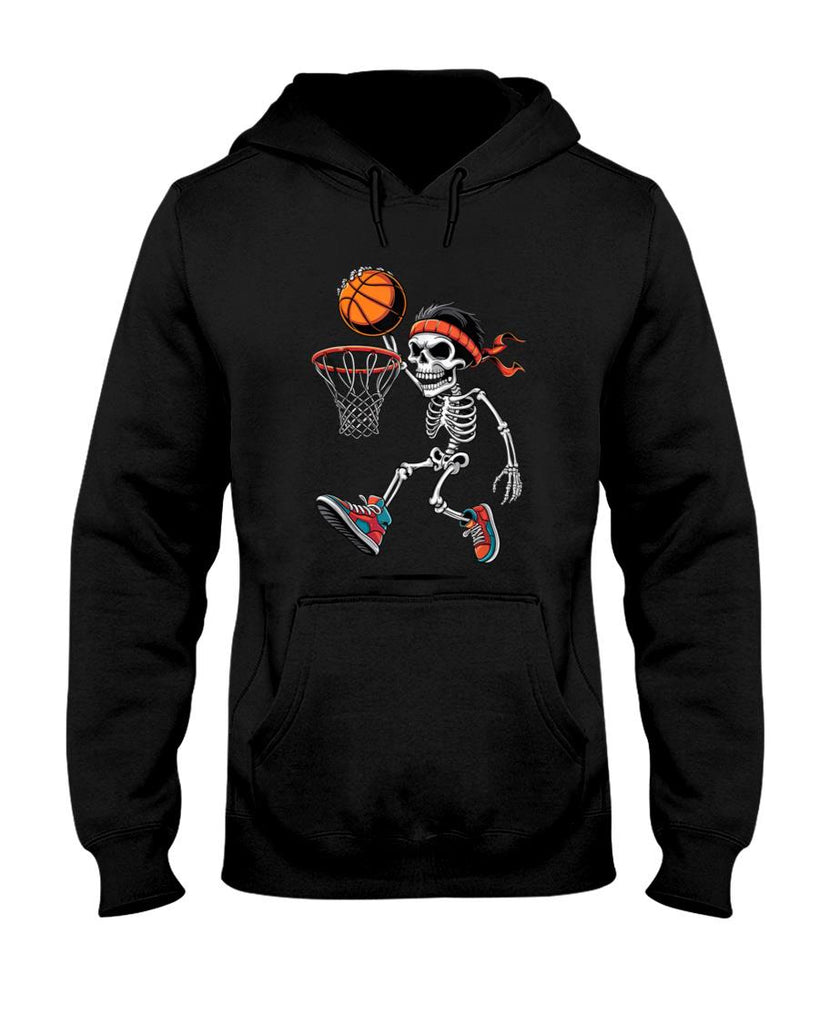 Creepy Skeleton Playing Basketball Halloween Trick or Treat T-Shirt