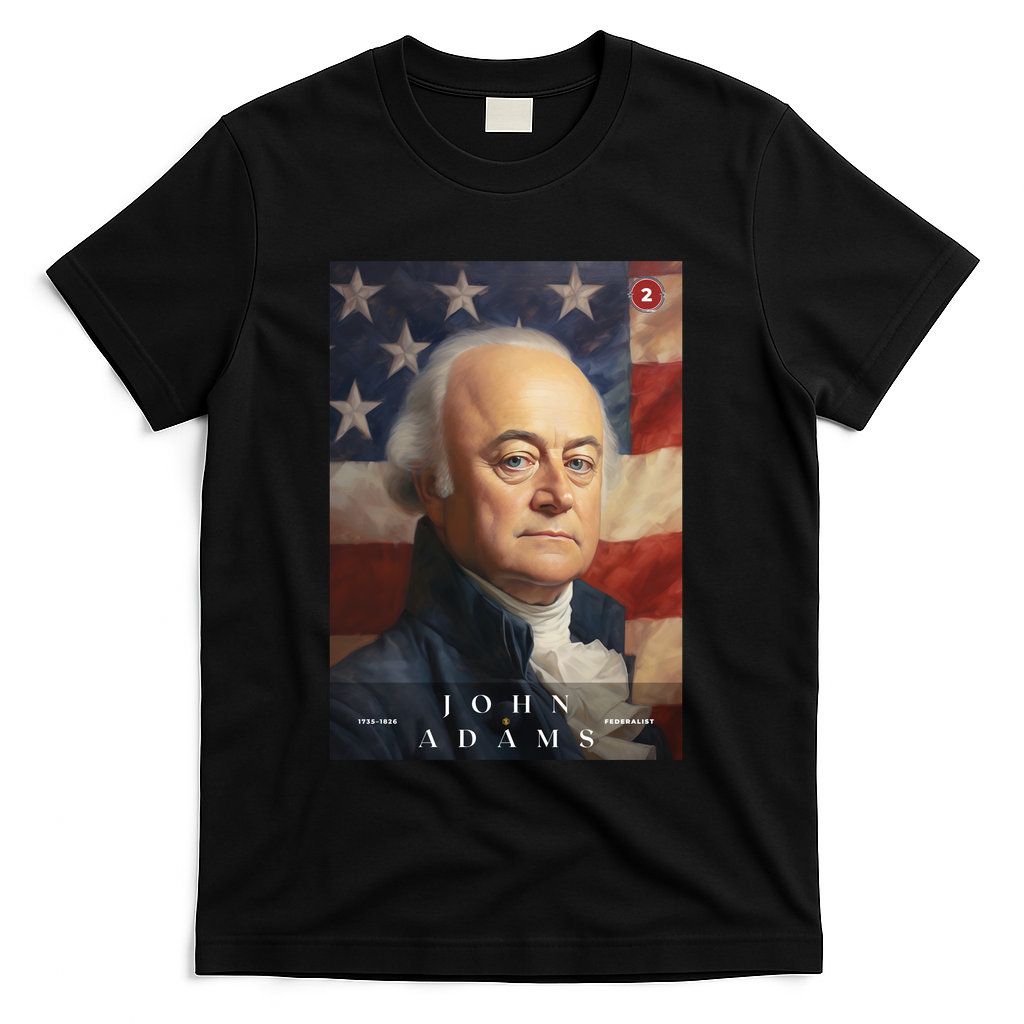 John Adams 2nd President Of The United States Portrait T-Shirt