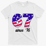67 American Flag Vintage Meme 6-7 Meme T-Shirt - White