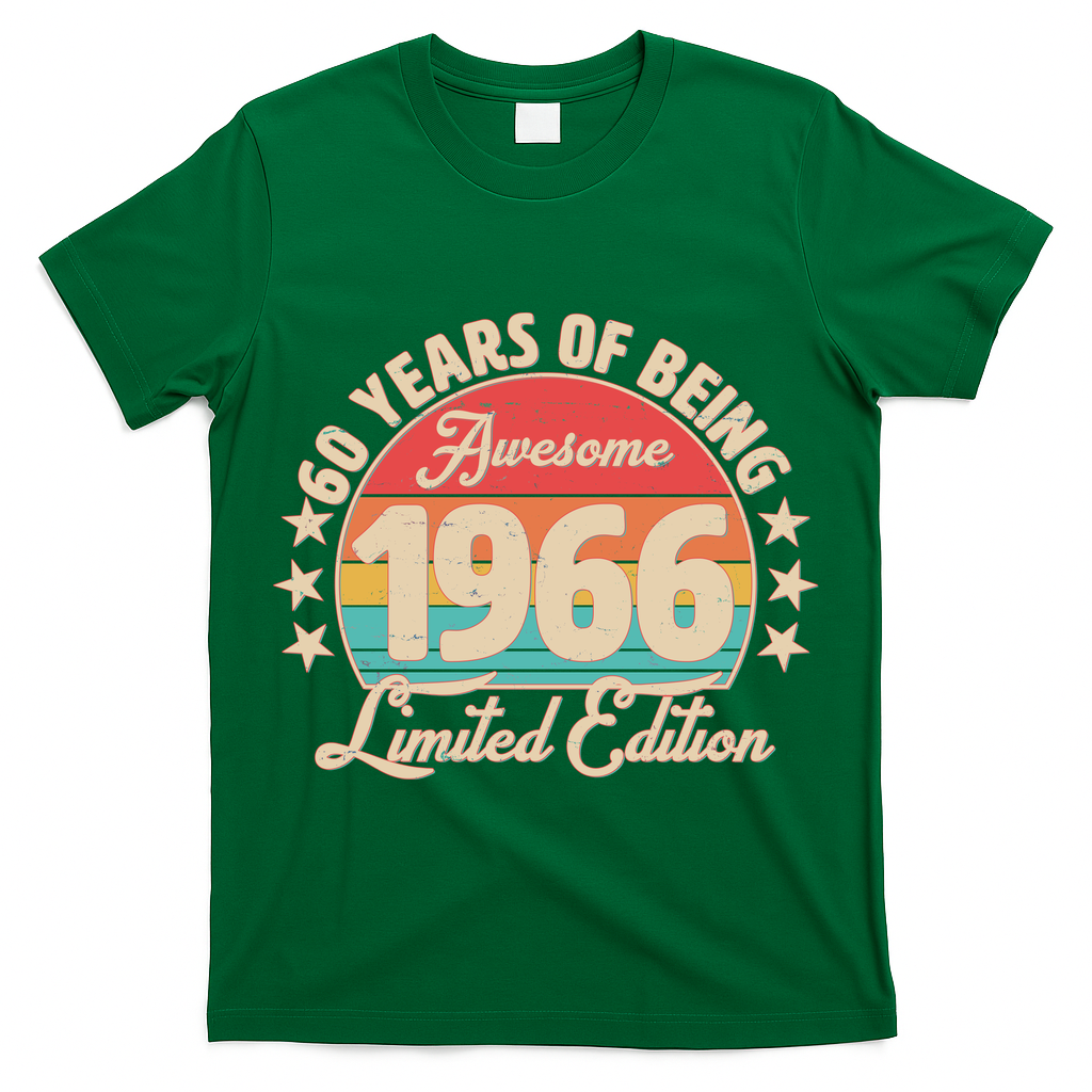 60th Birthday 60 Years Of Being Awesome 1966 Limited Edition T-Shirt