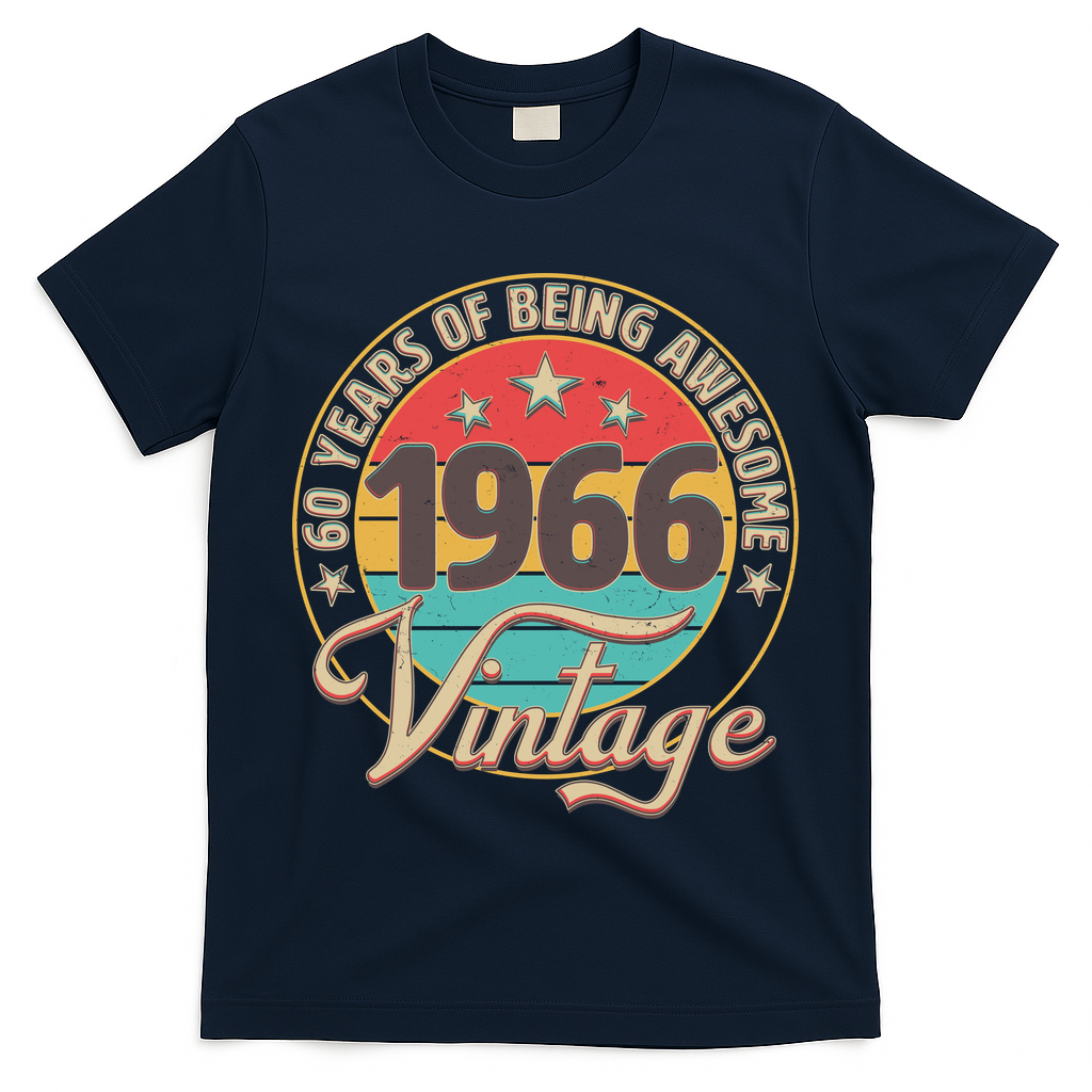 60th Birthday 60 Years Of Being Awesome 1966 Vintage  T-Shirt