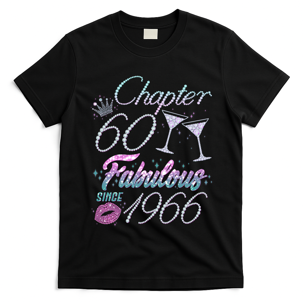 60th Birthday Chapter 60 Fabulous Since 1966 Rhinestones Diamonds T-Shirt