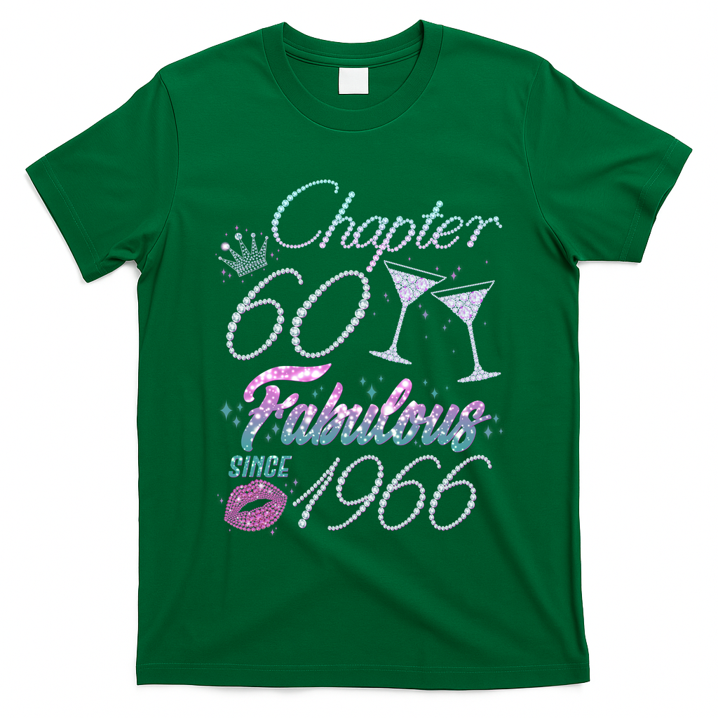 60th Birthday Chapter 60 Fabulous Since 1966 Rhinestones Diamonds T-Shirt
