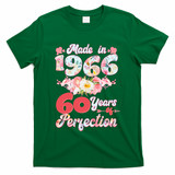 60th Birthday Floral Made In 1966 60 Years Of Perfection T-Shirt