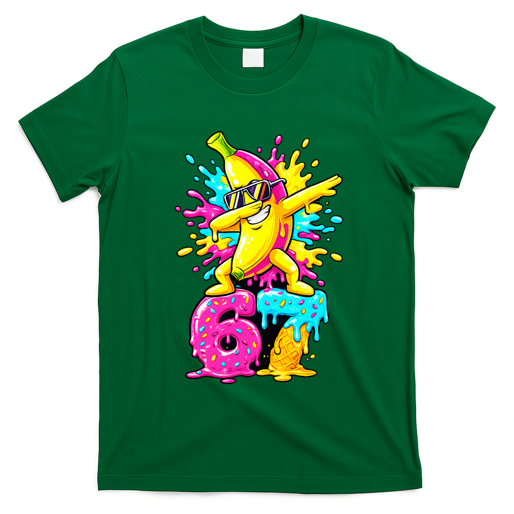 67 Baseball Ice Cream Six Seven Banana T-Shirt