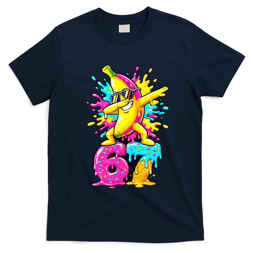 67 Baseball Ice Cream Six Seven Banana T-Shirt