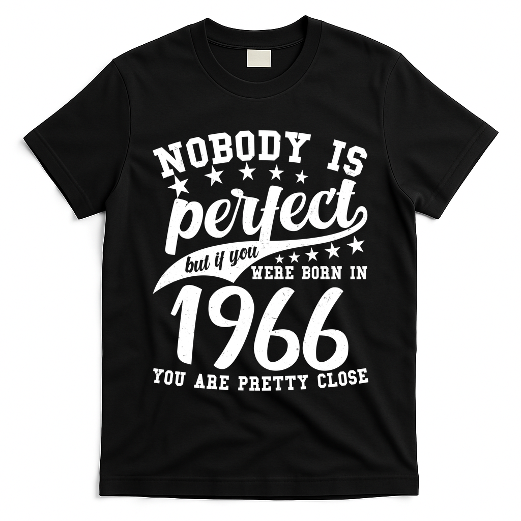 60th Birthday Nobody Is Perfect Born In 1966 You Are Pretty Close  T-Shirt