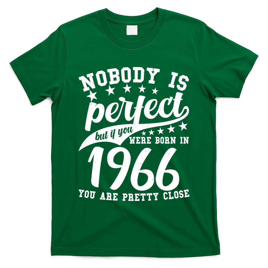 60th Birthday Nobody Is Perfect Born In 1966 You Are Pretty Close  T-Shirt