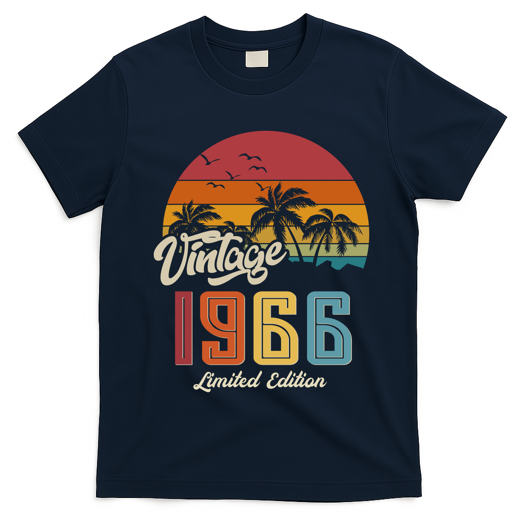 60th Birthday Retro Vintage 1966 Tropical Palm Trees T-Shirt