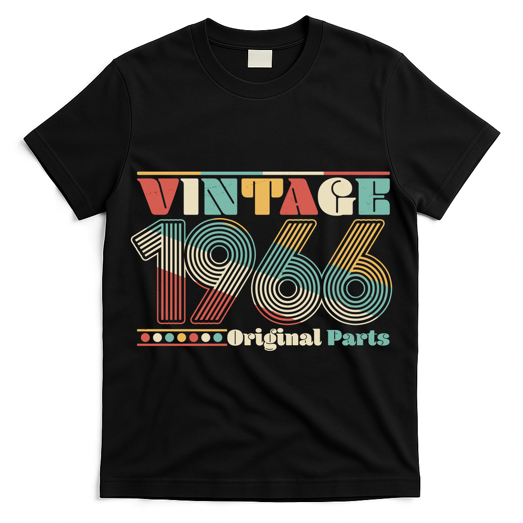 60th Birthday Retro Style Vintage 1966 Original Parts T-Shirt